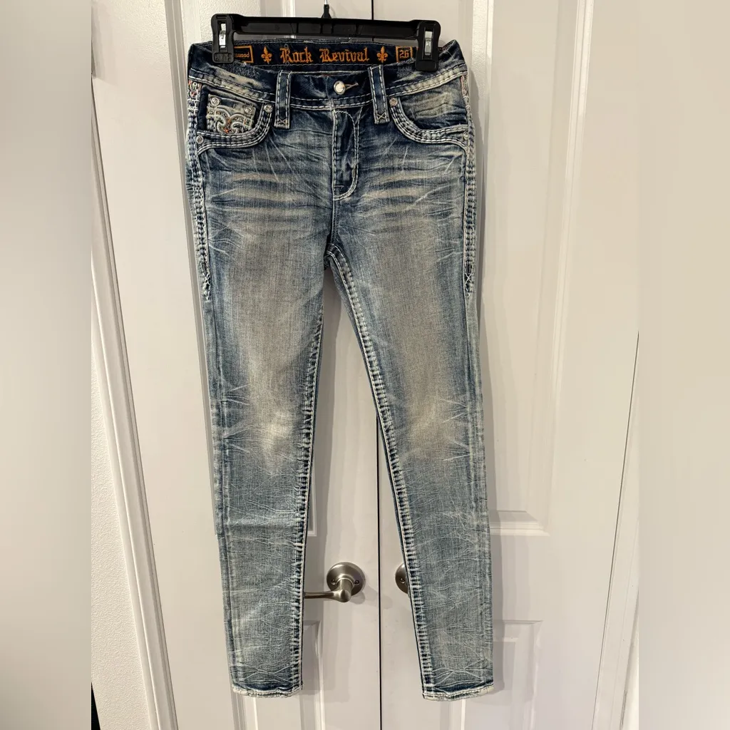 Rock Revival Rosewood Women's Mid Rise Skinny Jeans Size 26 NWOT - Image 2