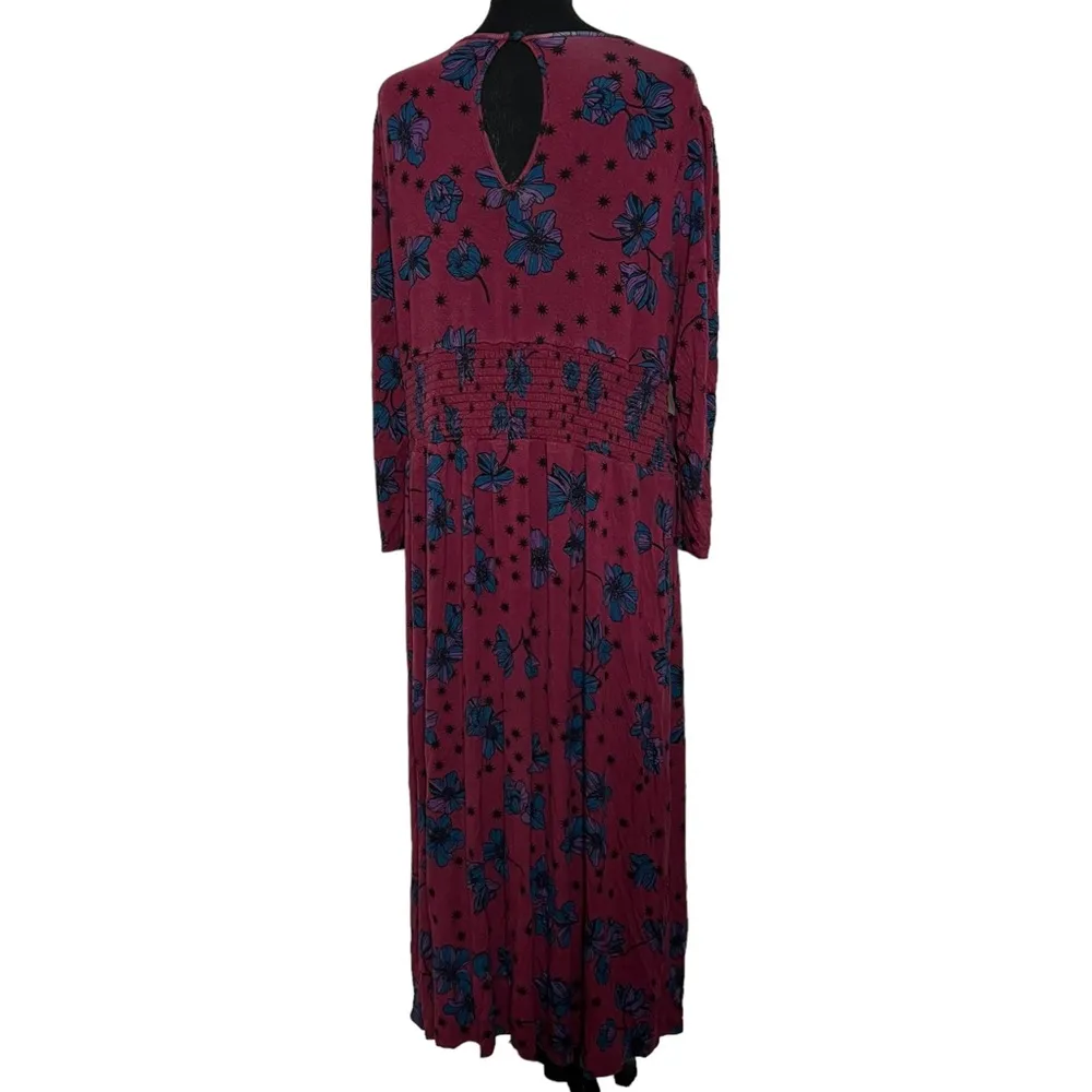 ModCloth Stargazing in the Primroses Midi Dress 1X Women’s Burgundy Floral EUC. - Image 3