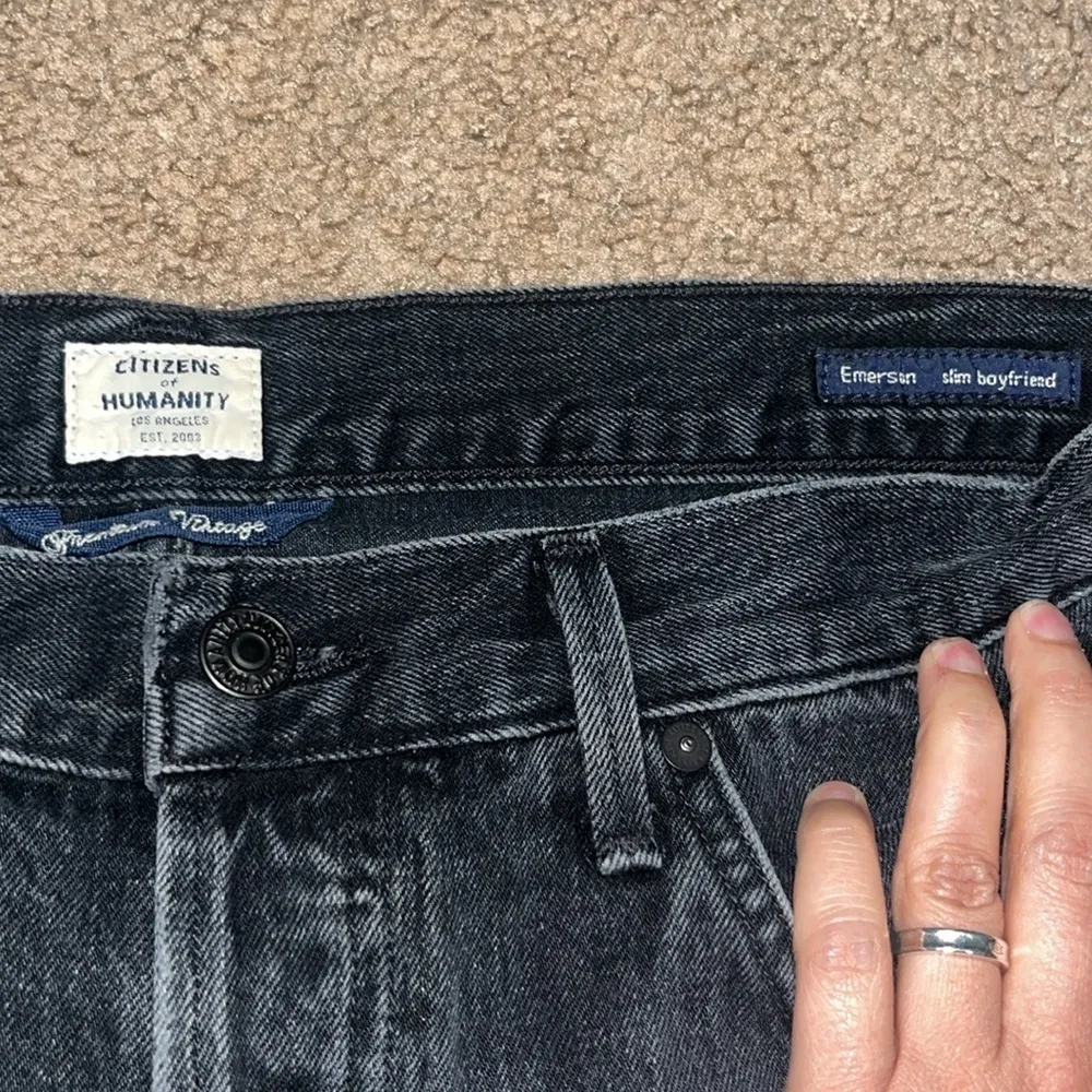 Citizens of Humanity COH‎ Emerson Distressed Slim Boyfriend Black Hawk 26 - Image 9