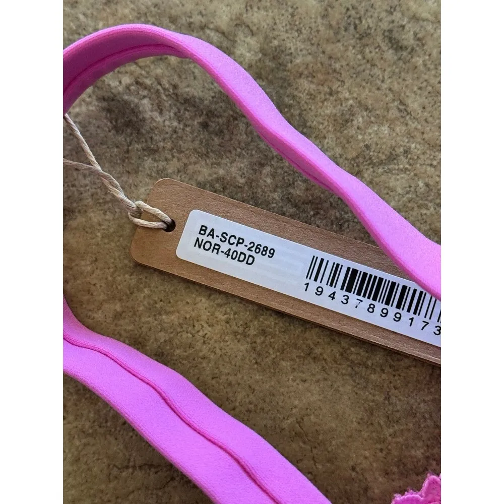 Skims Fits Everybody Lace Underwire Bra Neon Orchid Size 40DD - Image 10