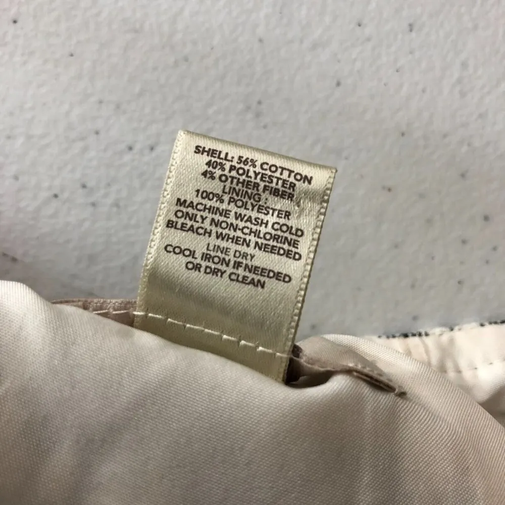 Ann Taylor LOFT Mini Pencil Skirt Tapestry Metallic Geometric Gold Ivory 12P - Image 4