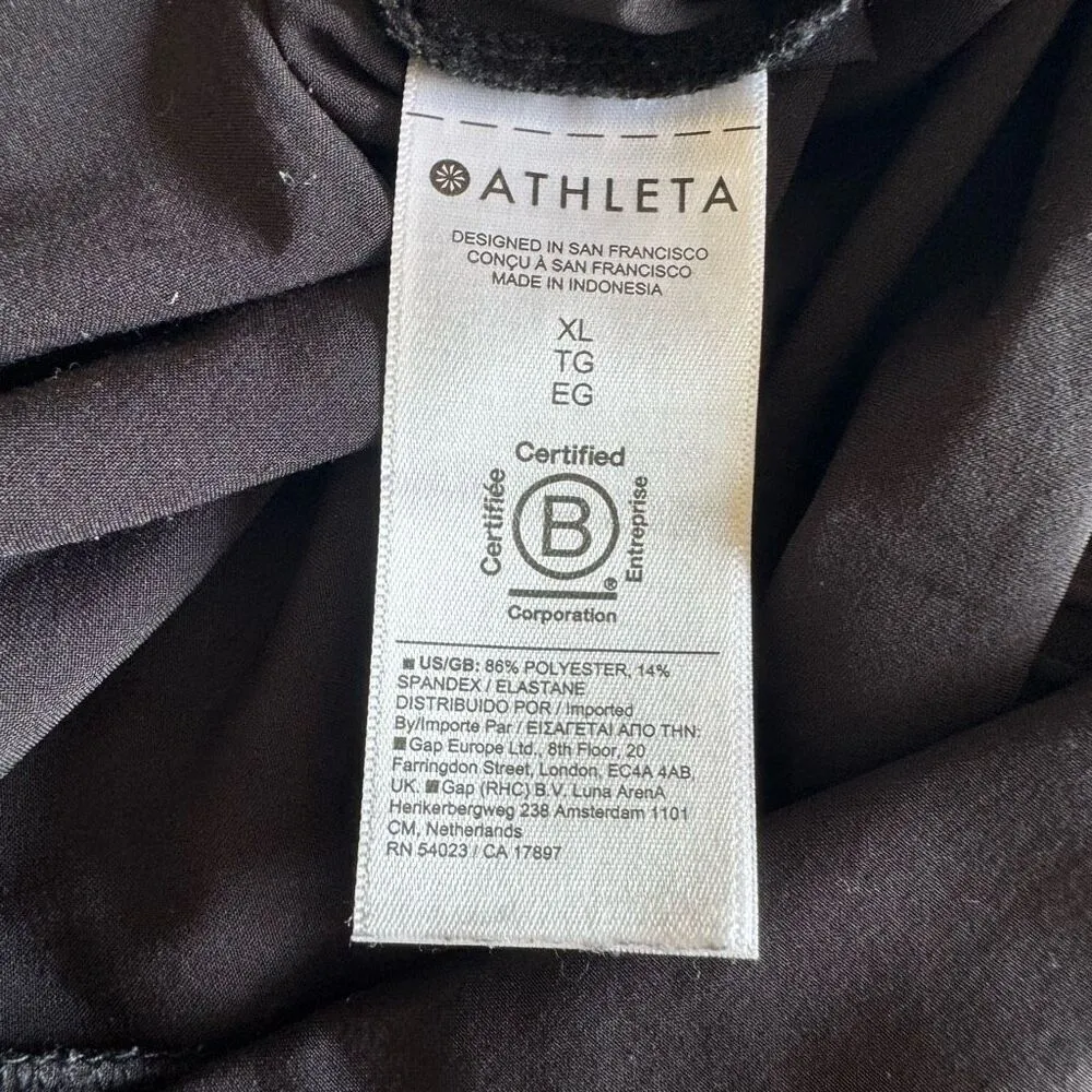 ATHLETA Avenue One Piece Short Romper Women's Black Sz XL # 2412 - Image 9