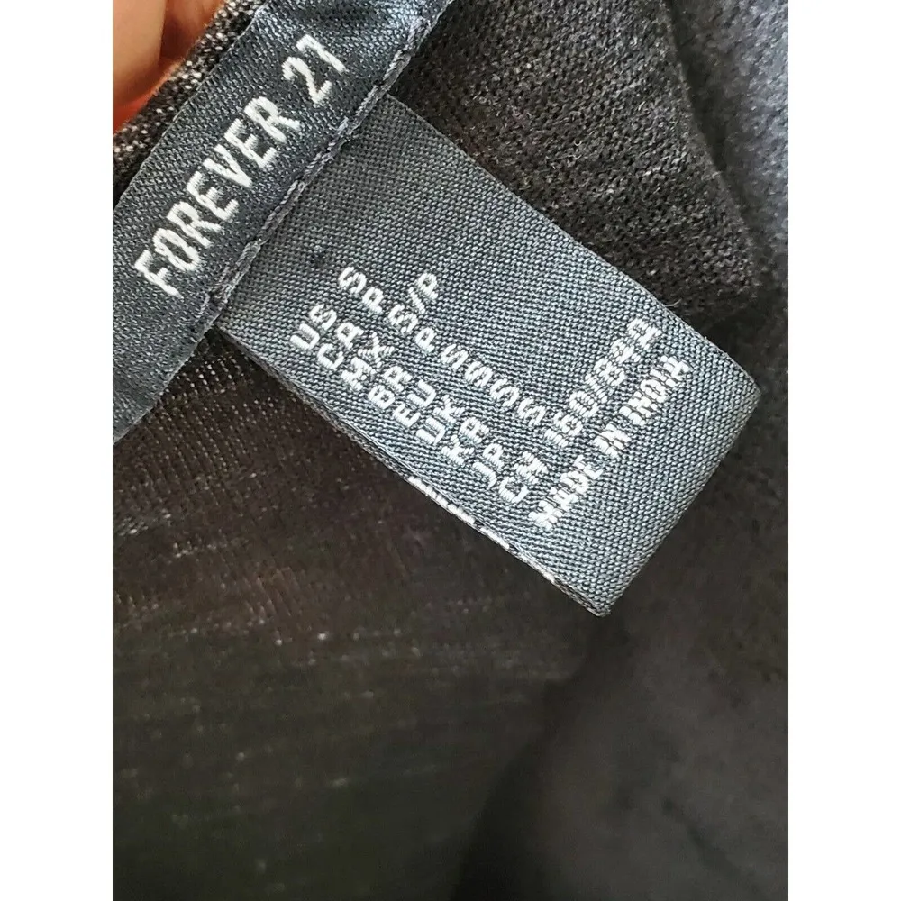 Forever 21 Women Solid Black Cotton One Shoulder Off Pullover Blouse Size Small - Image 8