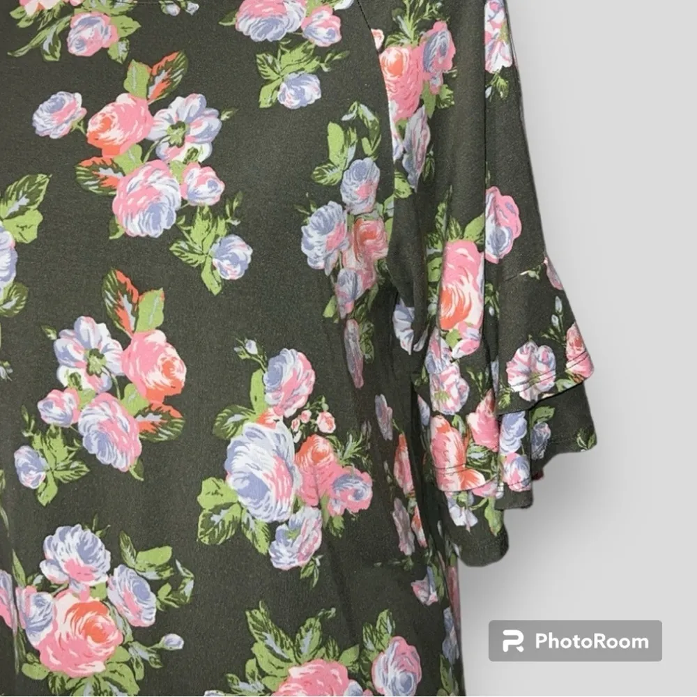 Matilda small preloved Jane Lets Go Together tiered ruffle sleeve floral top - Image 2