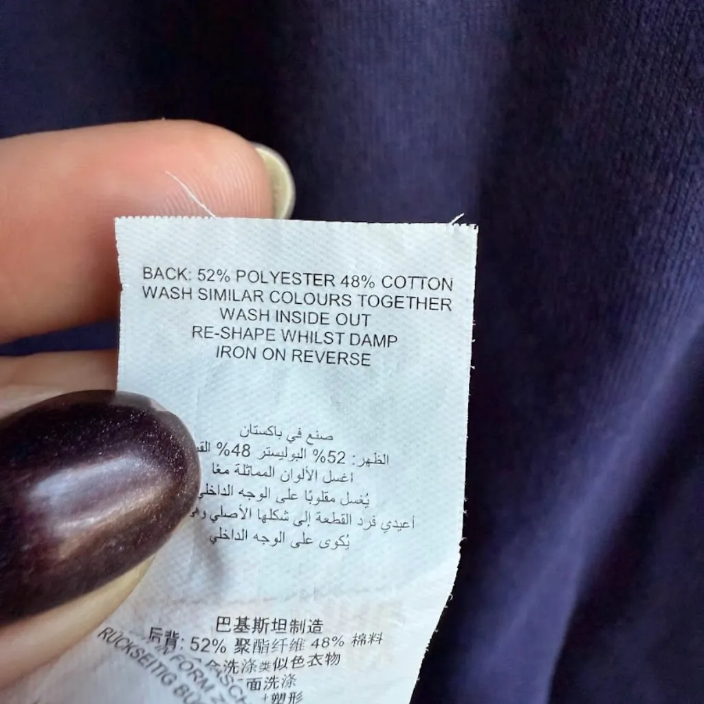 Missguided Highneck Longsleeve Tee Shirt Mini Dress in Navy Blue size 4 - Image 4