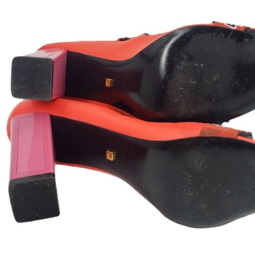 Kat Maconie Leather Aztec Embroidery Thea Sandals Red Size 8.5 - Image 6