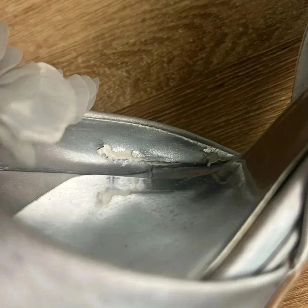 Audrey Brooke silver heels size 7 - Image 13