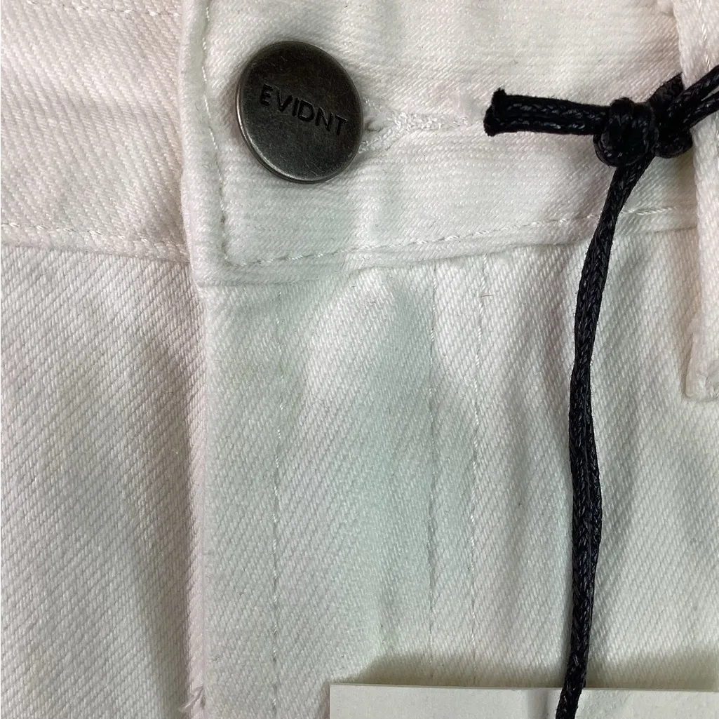 EVIDNT Los Angeles Size 25 Essen Relaxed Cropped Ankle Raw Hem White Denim Jeans - Image 5