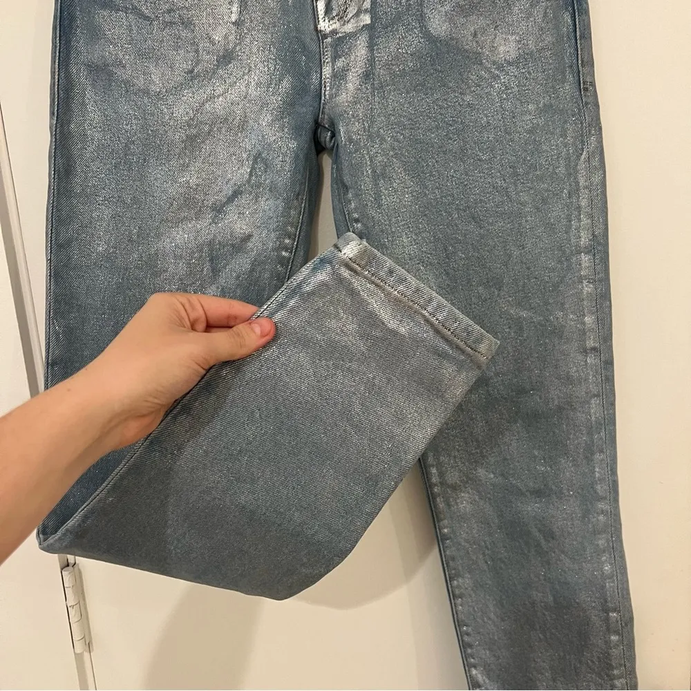 FRAME Le Skinny De Jeanne In Chrome Blue Silver High Waist - Image 5