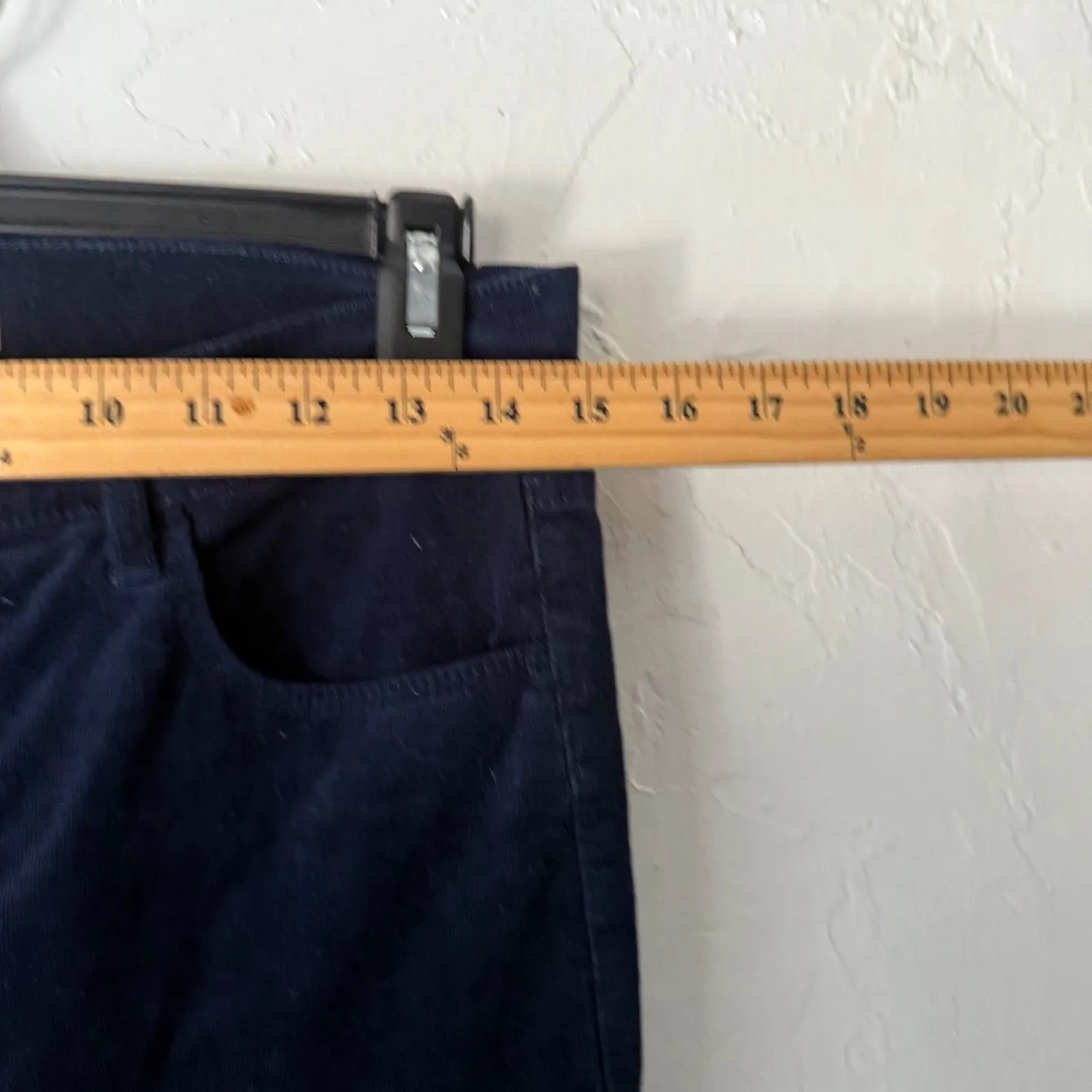 LOFT Navy Blue Corduroy Pants Women High Rise Slim Leg‎ Casual Size 28 - Image 5