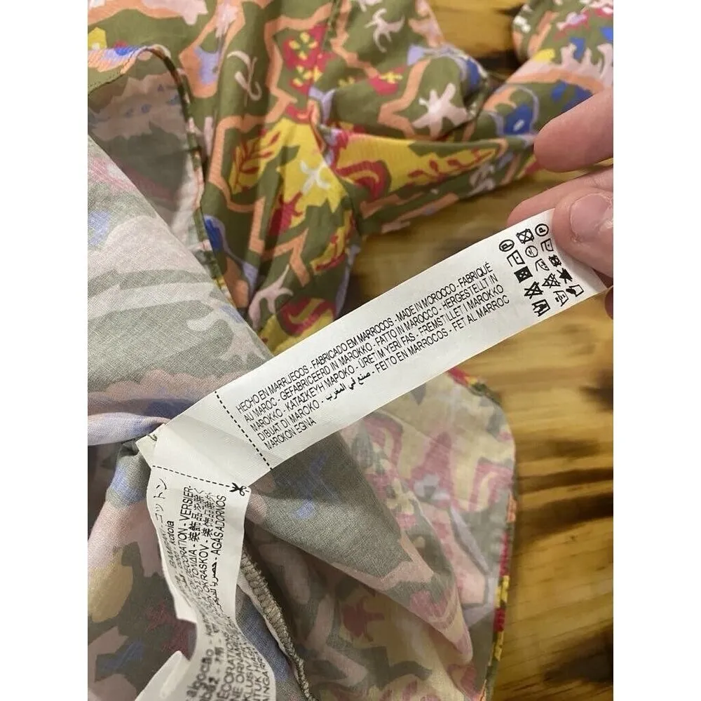 Zara Womens Size Small Long Sleeve Colorful Embroidered Tunic Shirt Peasant Boho - Image 13