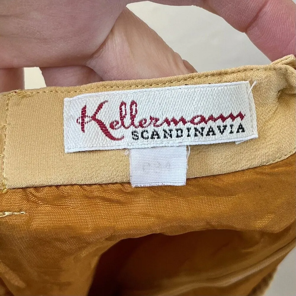 Vintage Butter Yellow Skirt 70s Mini Boho Classic 100% Silk‎ XS S Office Indie - Image 12