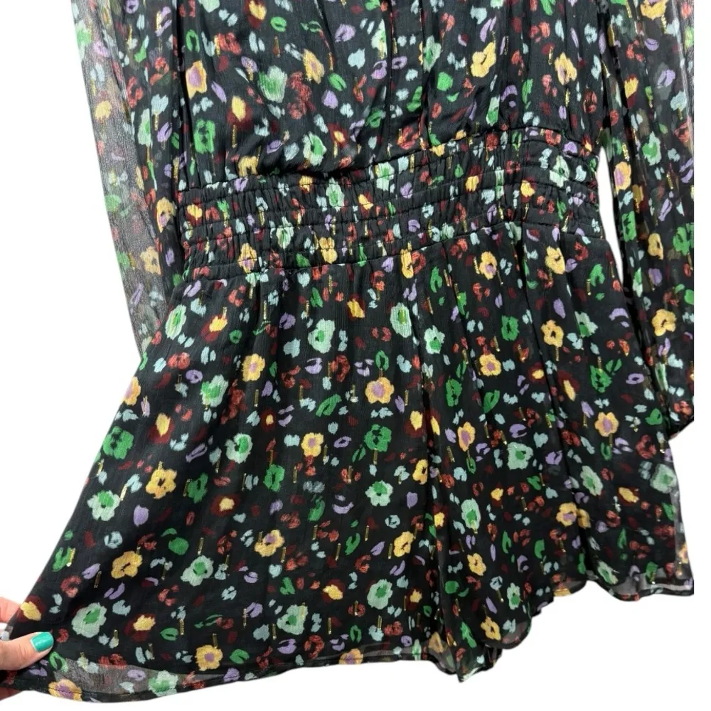 Anthropologie Long Sleeve Feminine‎ Floral Print Somerset Romper Black S - Image 11