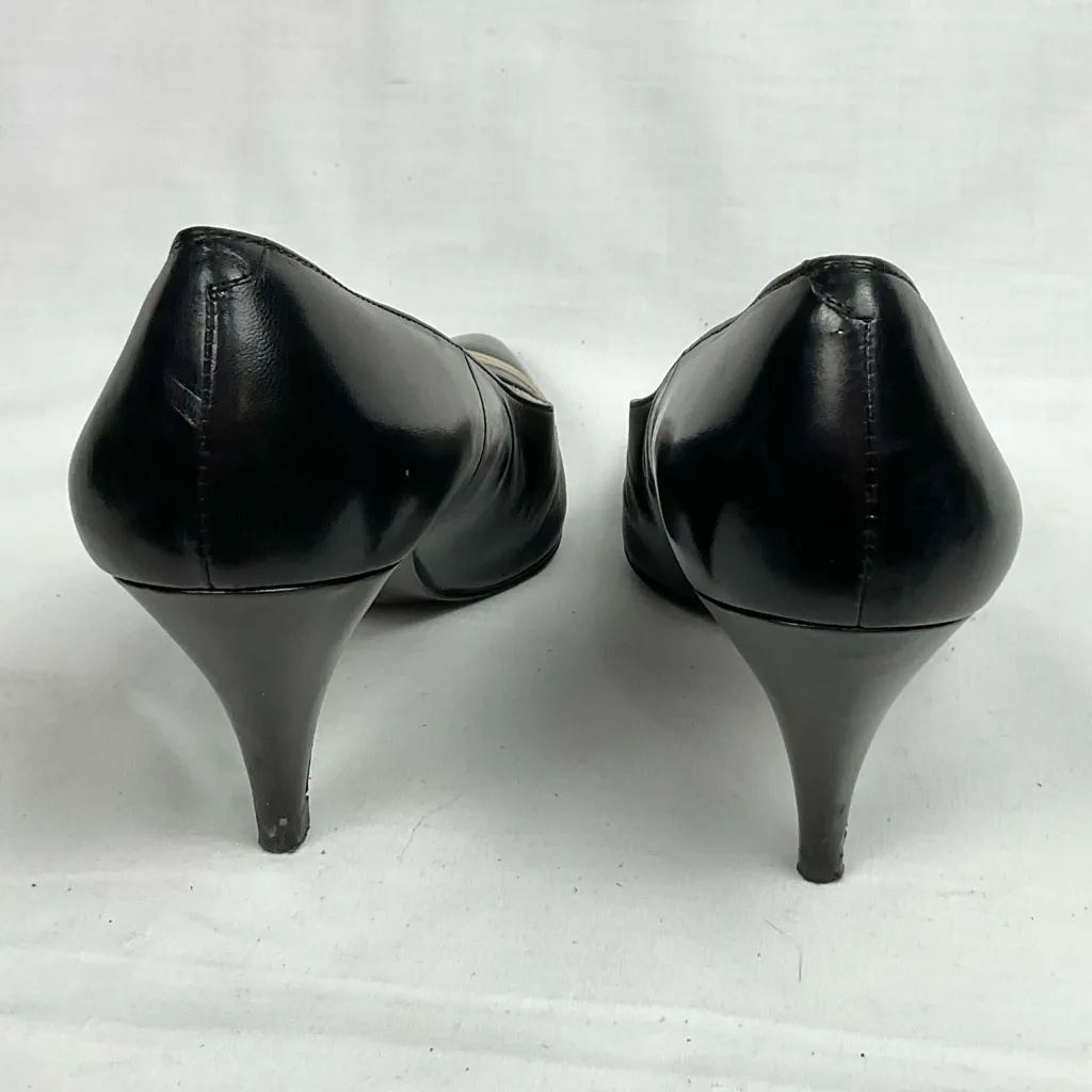 Vintage Yves Saint Laurent Paris Black Pumps – Gold Detail (Japan Licensed) - Image 5