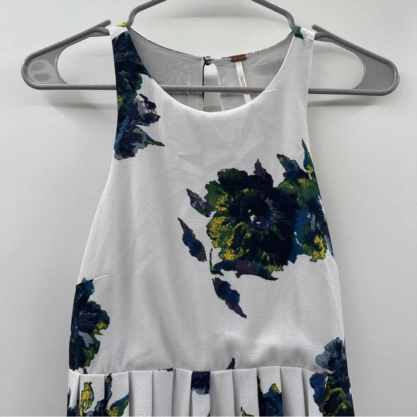 Free People Flutterby Blue & White Floral Sleeveless Mini‎ Dress Size 0 - Image 4