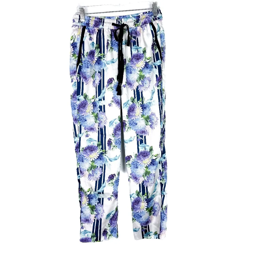 J.Crew  Drapey Pull-On Pant in Vintage Floral Stripe Ankle  Size 4 EUC - Image 3