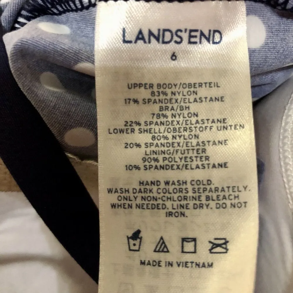 Lands End Maternity Swim Suit Womens 6 Used Navy Polka Dot One Piece - Image 9