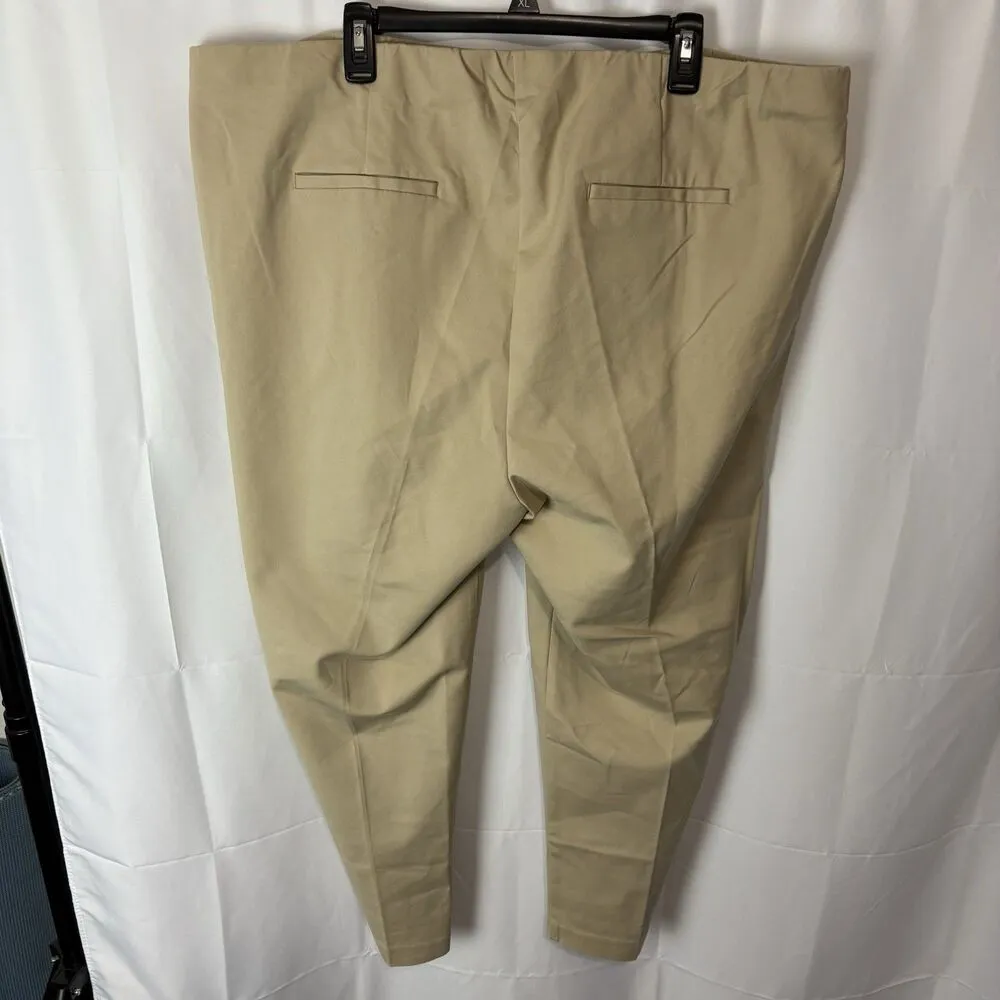 J. Jill Essential Cotton Stretch Khaki Zip Pockets Slim-Straight Pants Plus 24W - Image 8