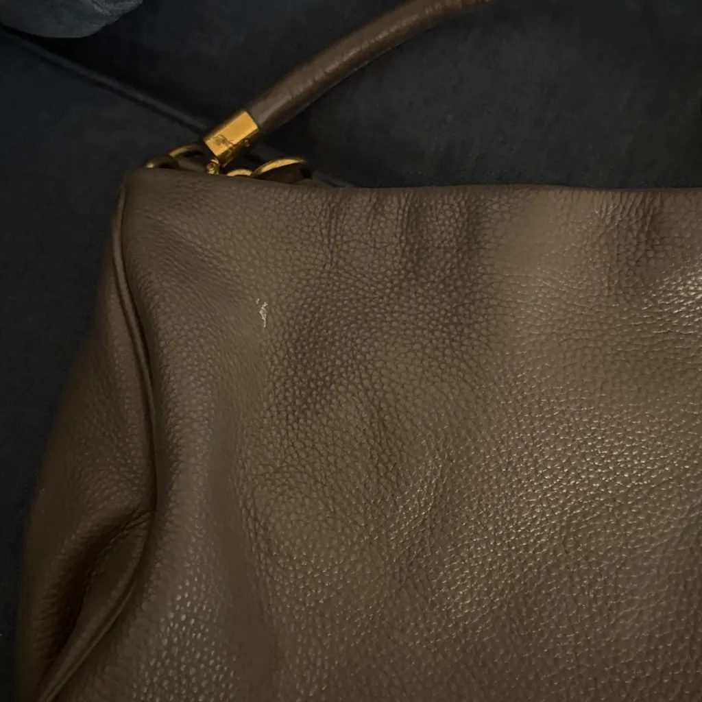 MARC JACOBS Too Hot to Handle GRAY Leather Hobo Shoulder Handbag Tote Carryall - Image 9