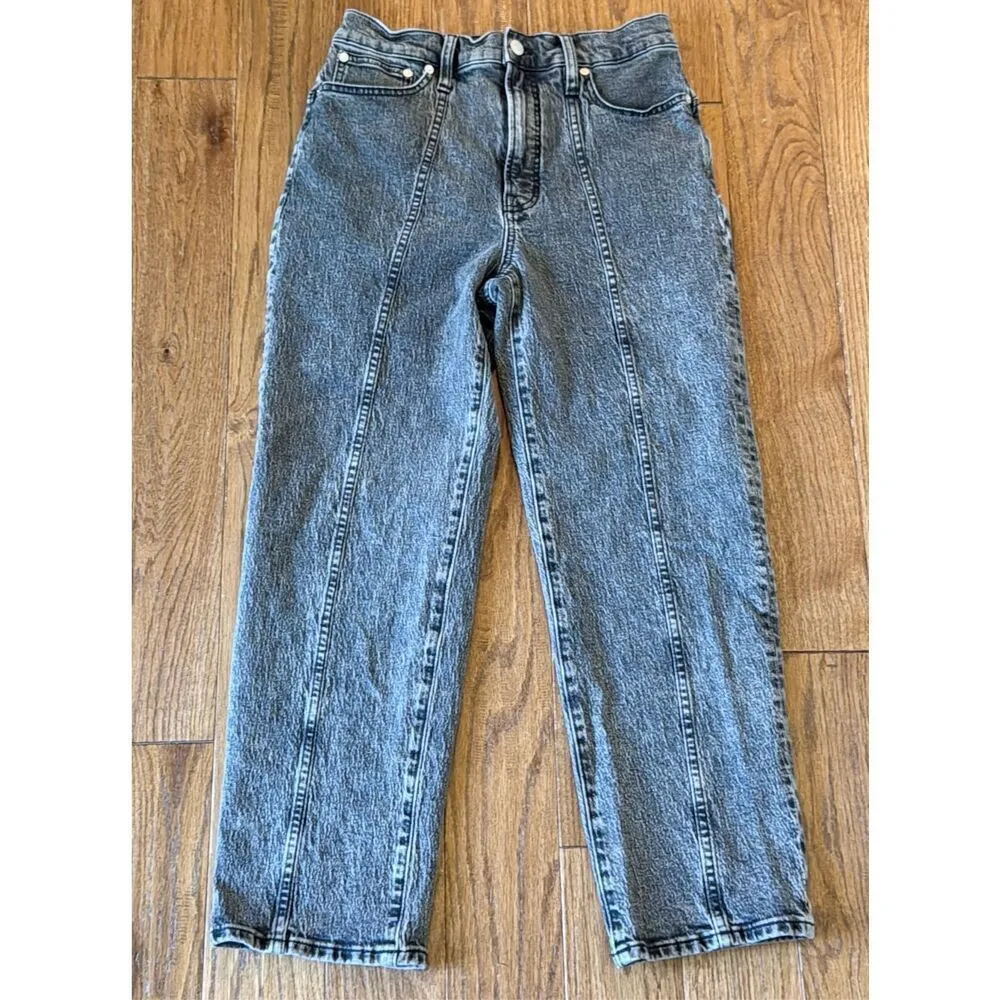 Madewell the perfect vintage straight leg seam front greywash jeans 28 - Image 15