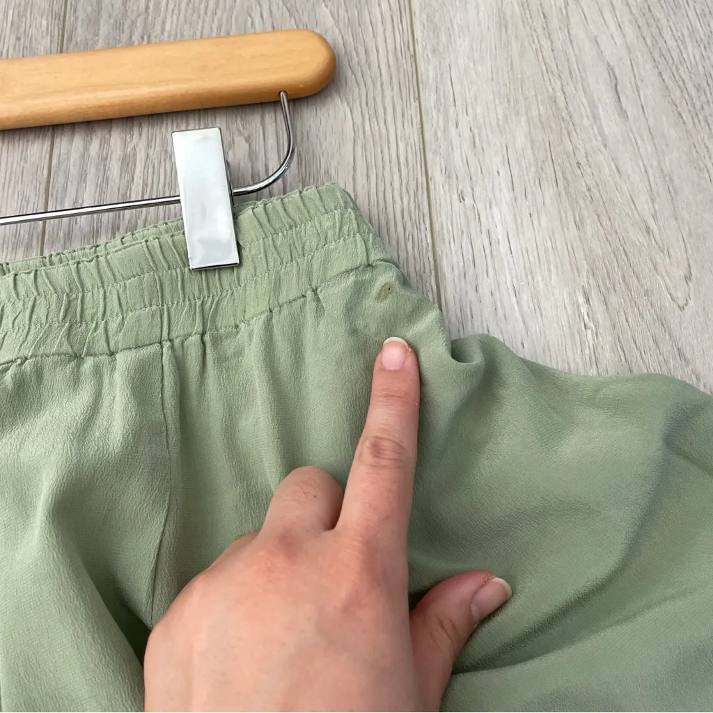 Vintage Silk Skirt flowy midi womens Green (Size 10 petite) minimalist classic - Image 7