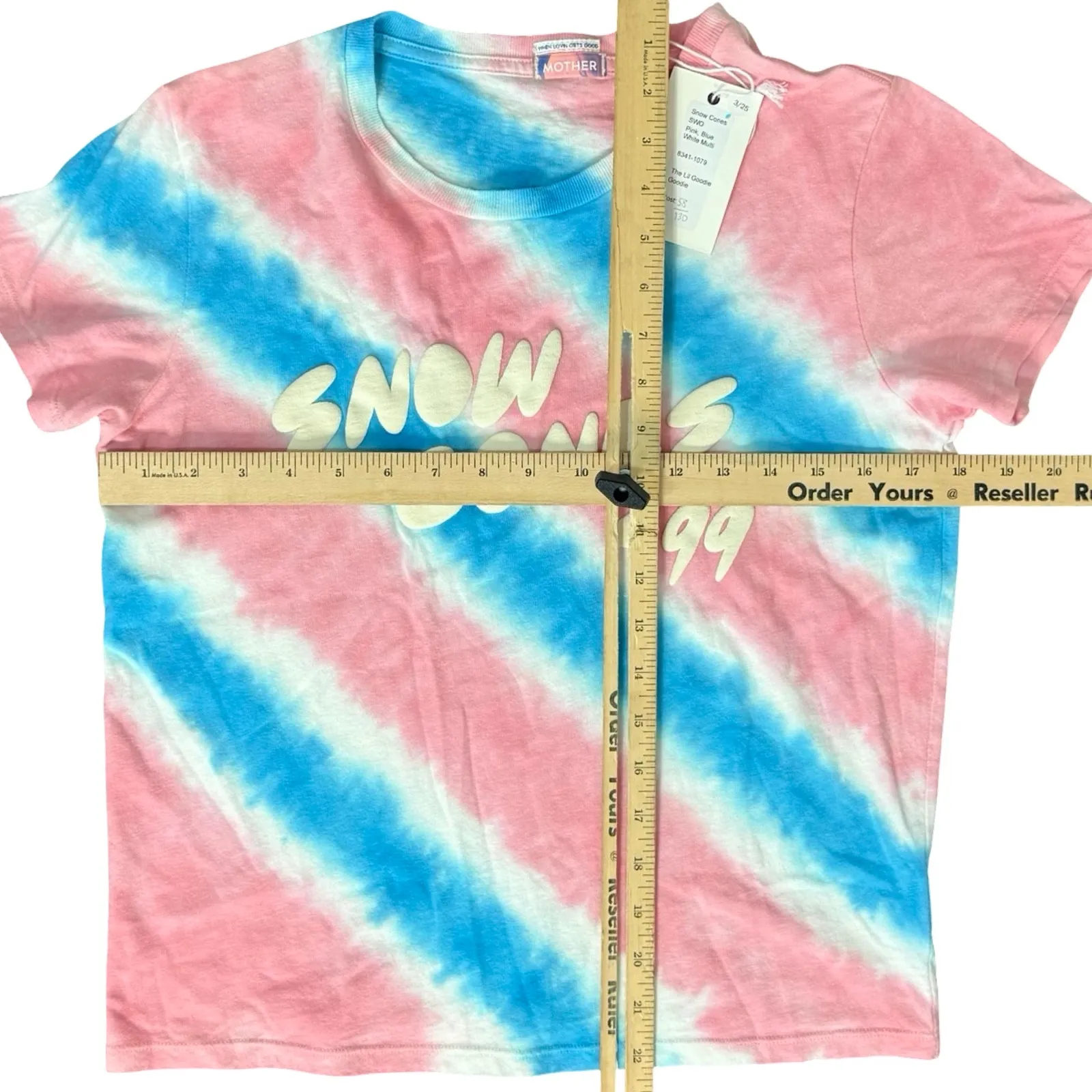 Mother Blue Pink Snow Cones Tie Dye Lil Goodie Goodie Tee size S NEW Tags - Image 7
