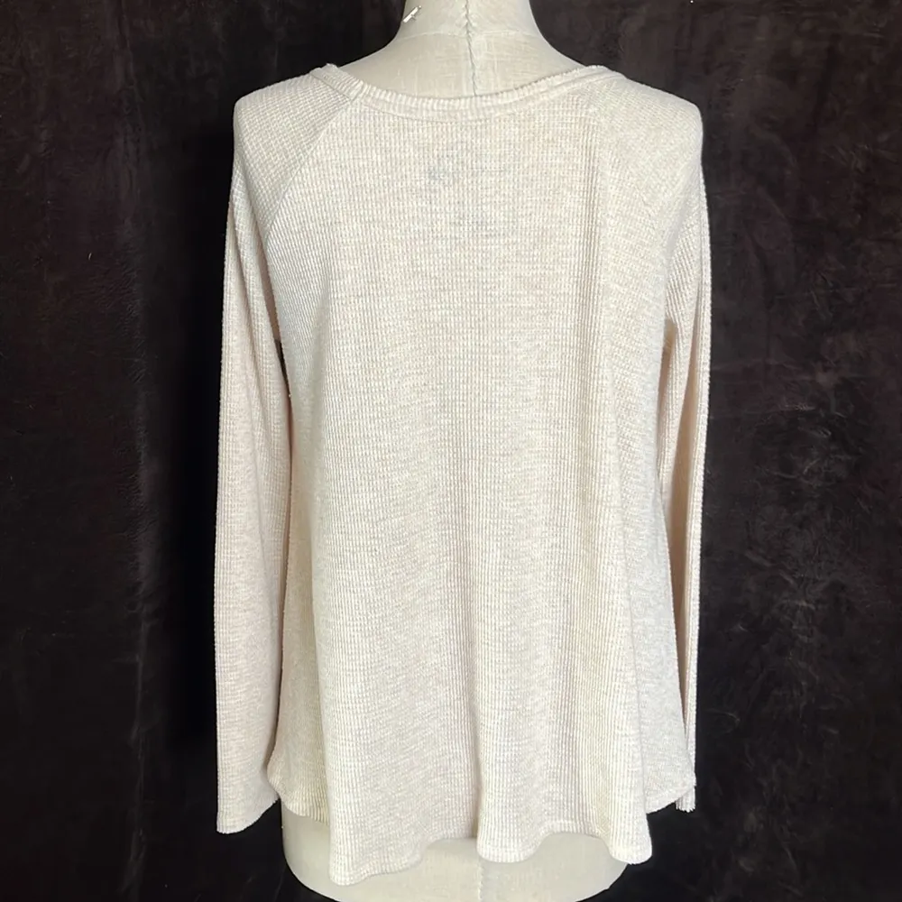 EUC We The Free Waffle Knit Long Sleeve Flowy Top - Image 2