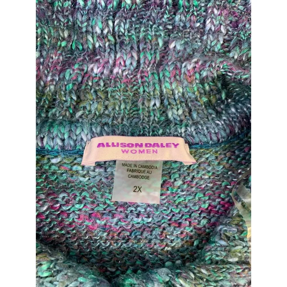 Allison Daley Touch of Teal Women's Knitted Cardigan - Image 4