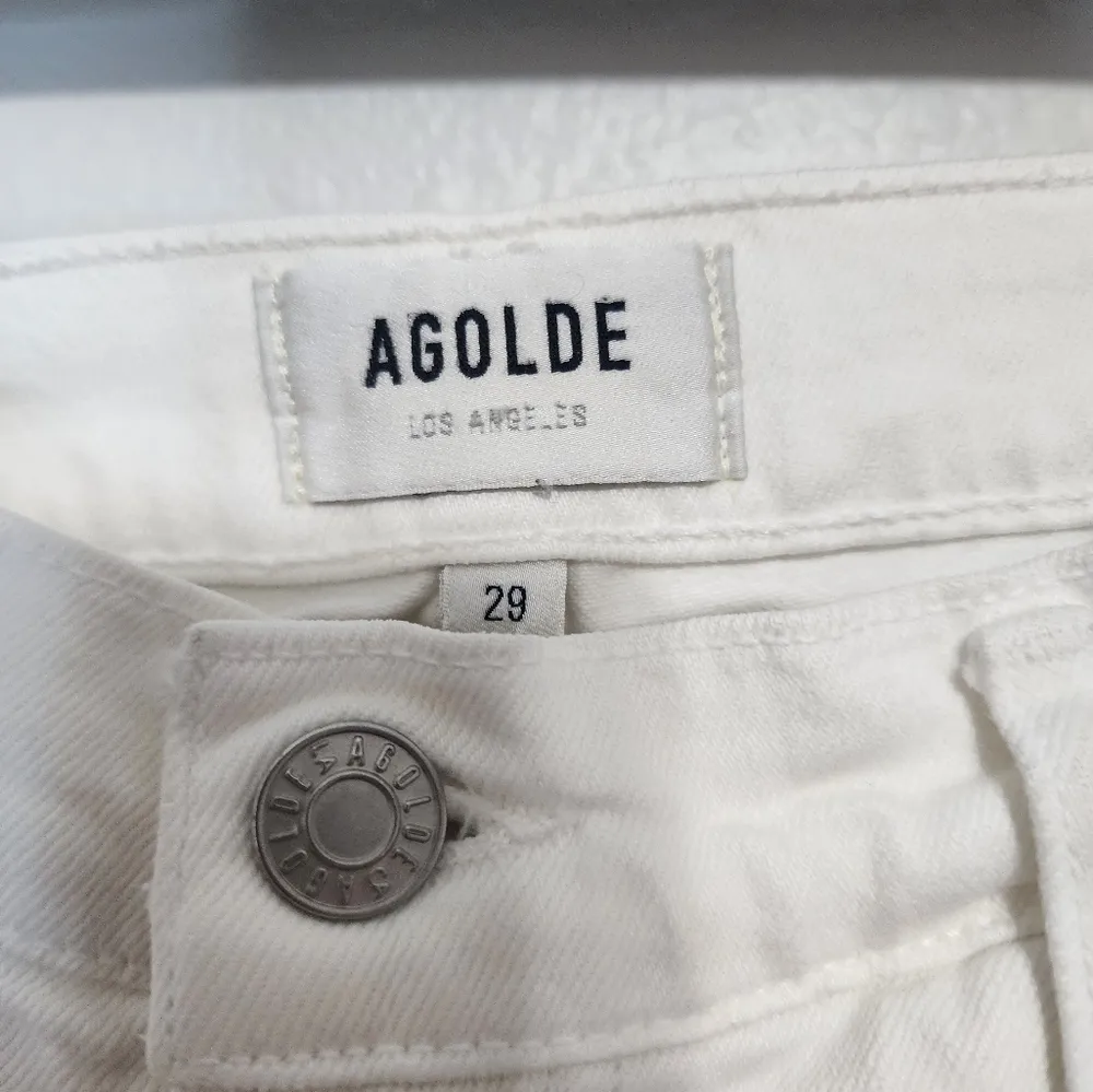 AGOLDE Toni Mid Rise Straight Leg Glowed White Jeans Size 29 - Image 5