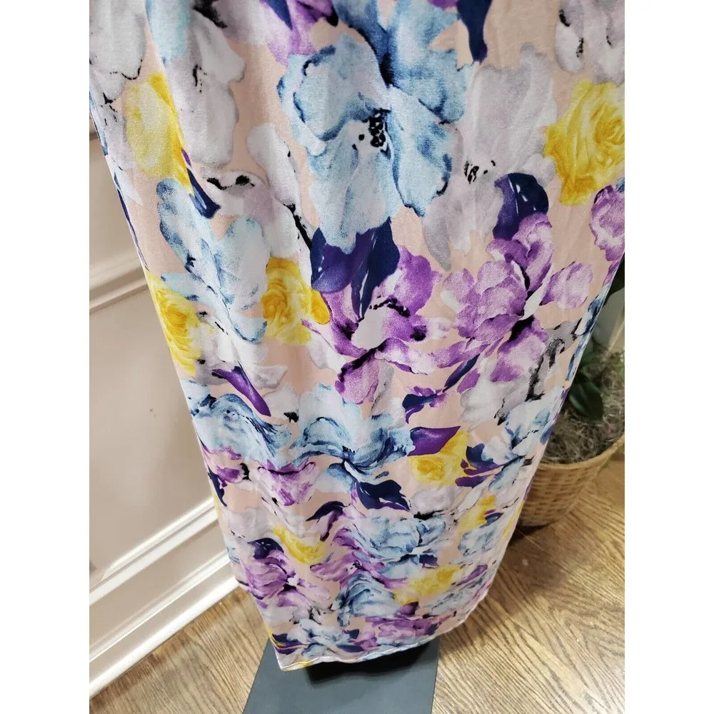 Vanilla Bay Women's Floral Polyester Round Neck Sleeveless Long Maxi Dress Small - Image 4