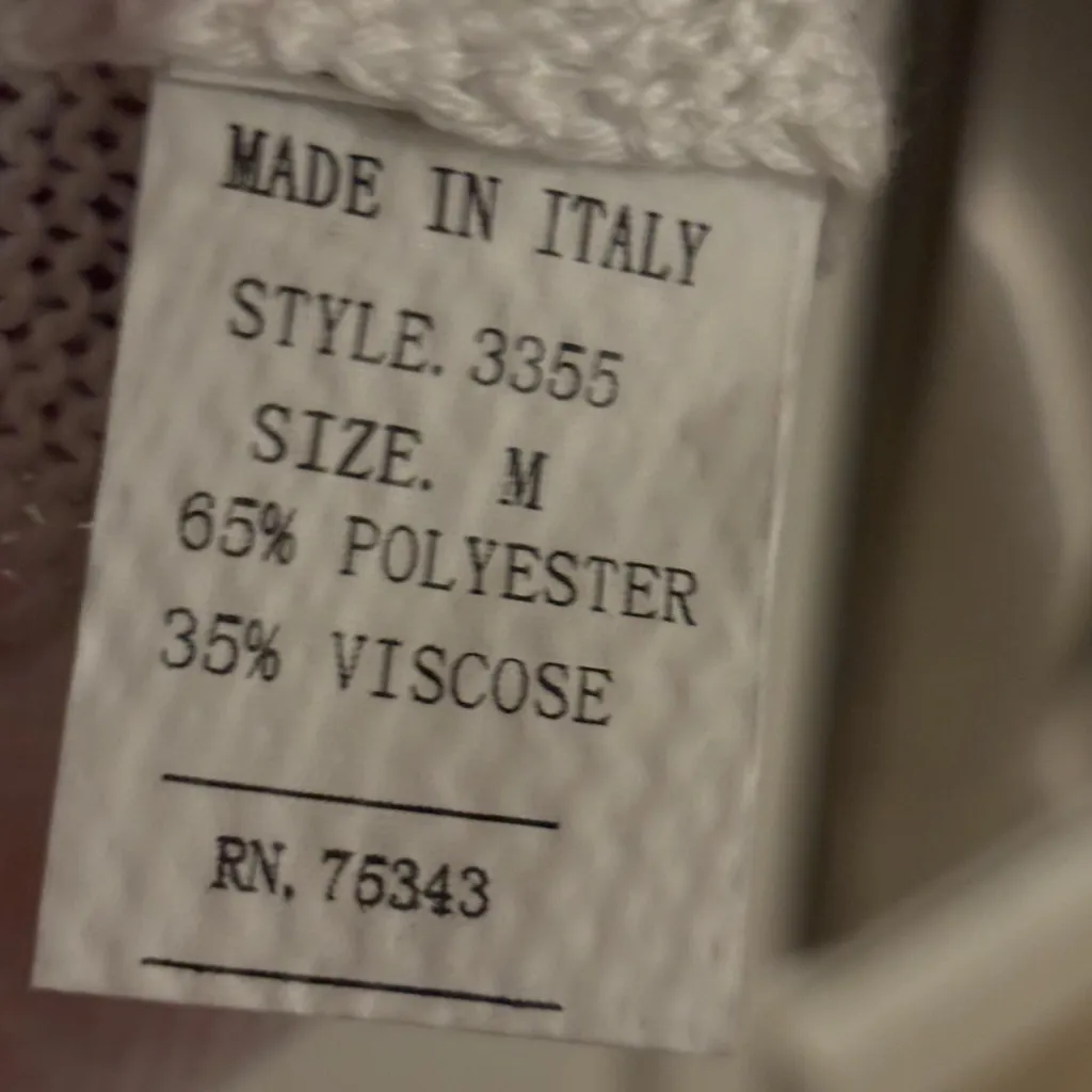 Luisa Ricci‎ Floral Knit Top Style# 3355 Made In Italy Size mediumm White Size M - Image 9