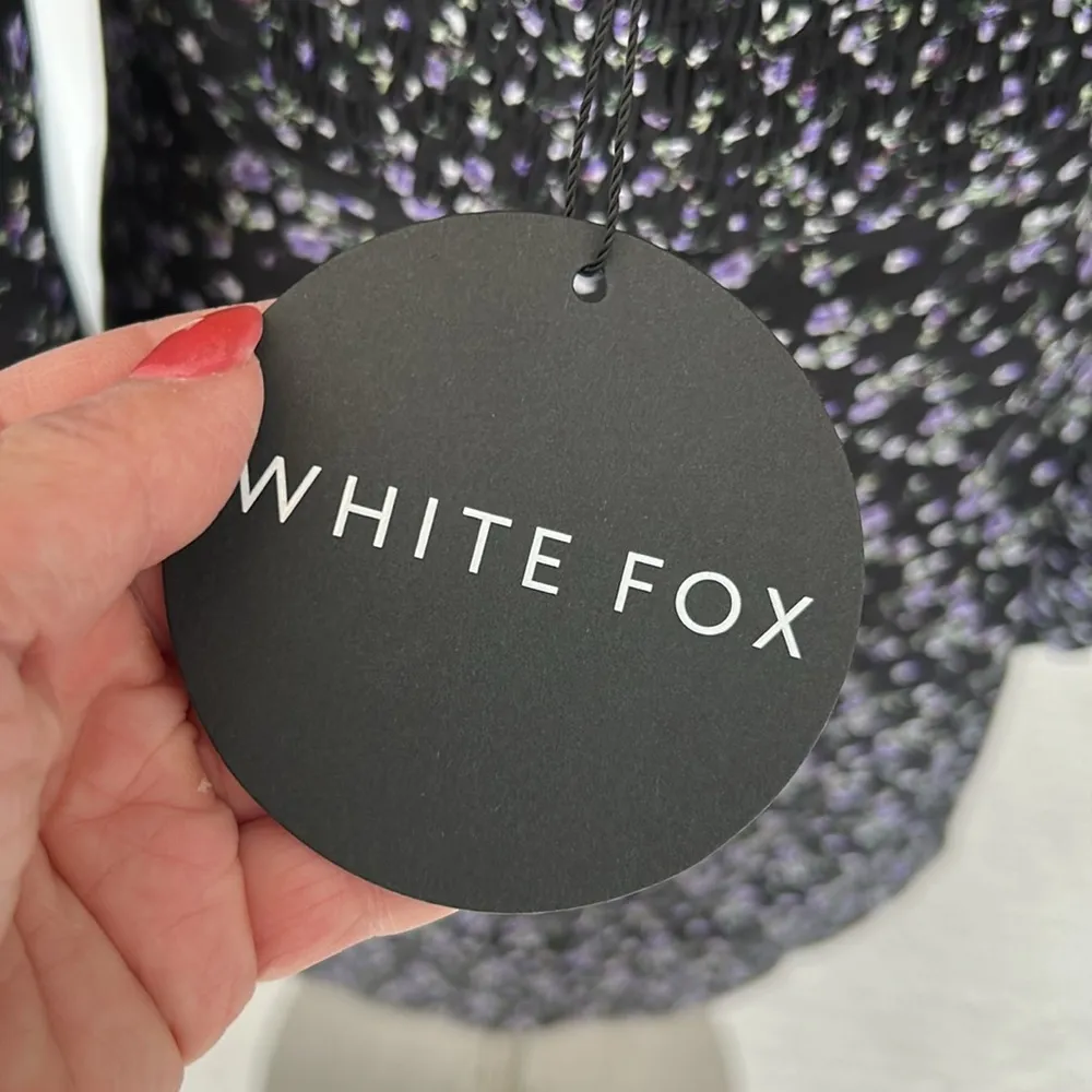 White Fox Marina Mini Dress Black Floral - Image 8