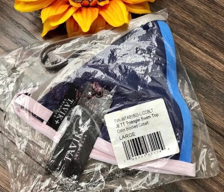 TAVIK JETT ColorBlocked Cobalt Bikini Top LARGE - Image 7