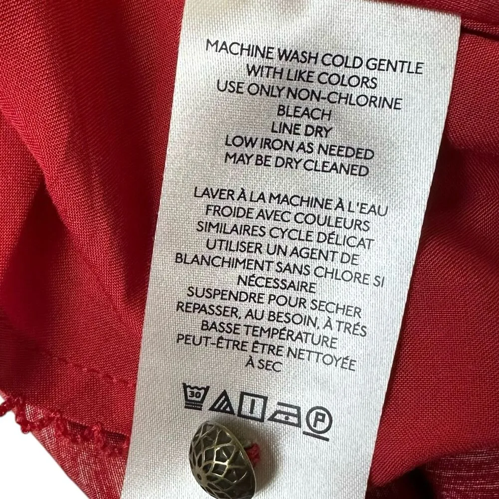 Maeve by Anthropologie Red Floral Lined Midi A - Image 8