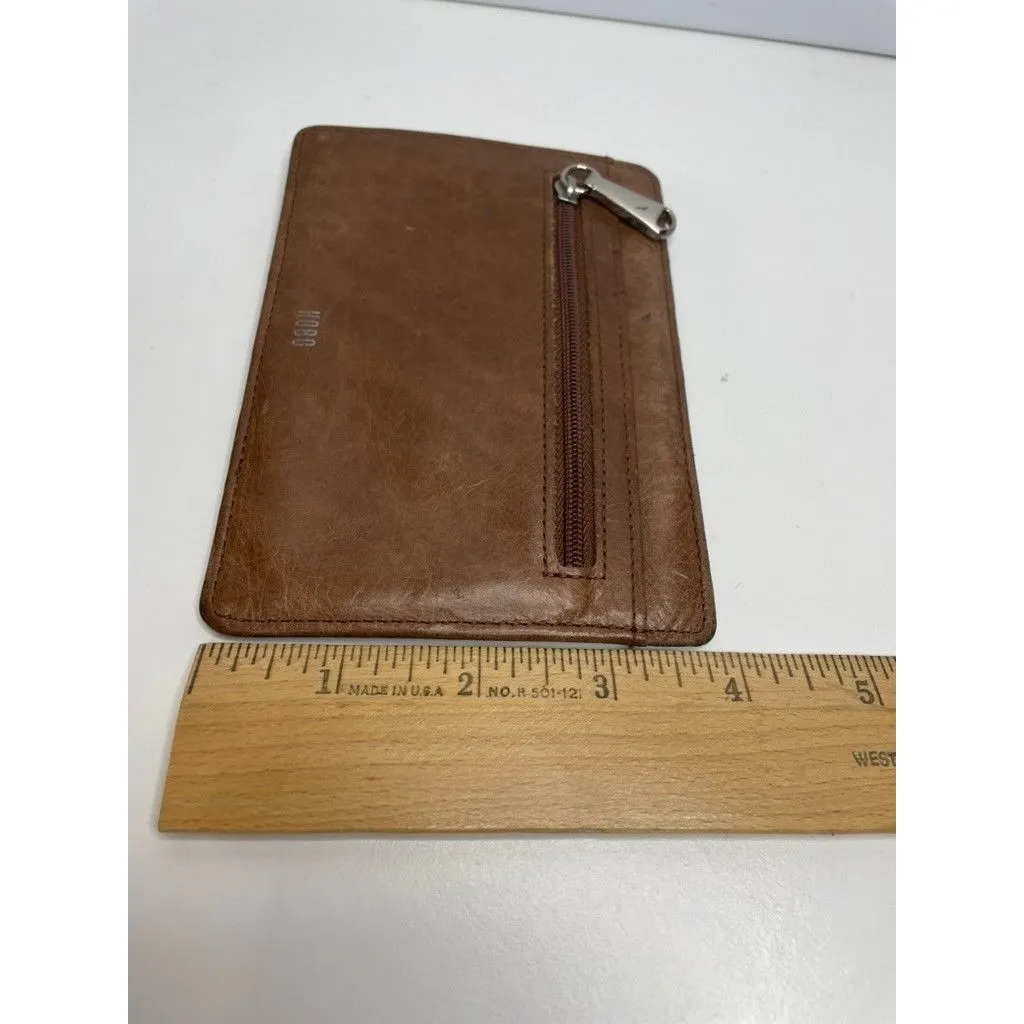 HOBO International Euro Slide Card Case Brown Leather Small Wallet Sleek Travel - Image 7
