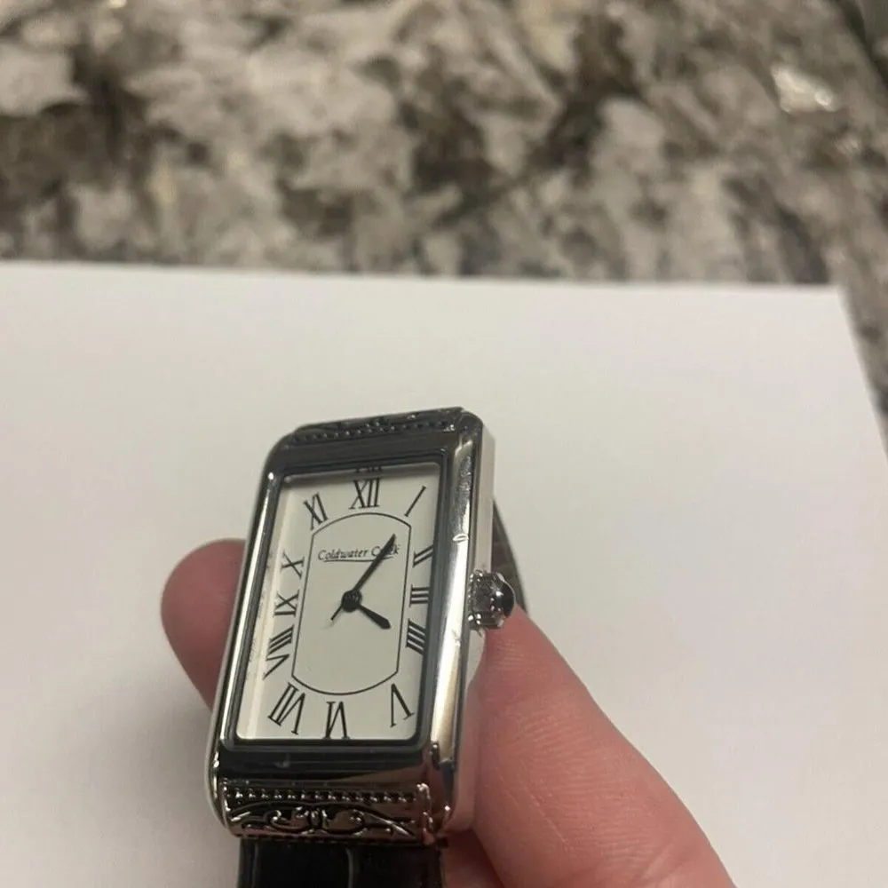 Working - Women’s Coldwater Creek Watch Black Band / Silver Tone Bezel MSRP $59 - Image 11