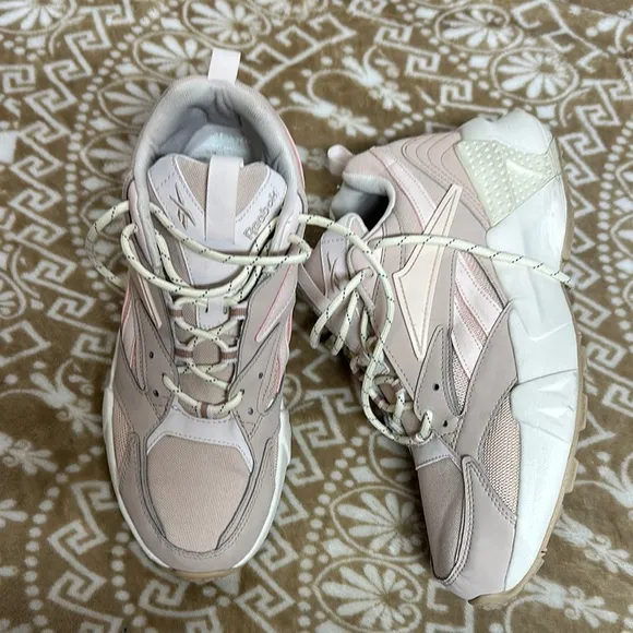 Reebok Pink and White Modern Chunky Sneakers - Image 2
