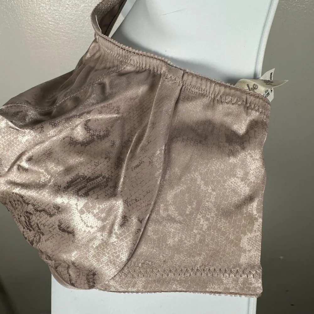 Vintage Cabernet 34DD Bra 2321 Satin Beige Double Knot Animal Print Size undefined - Image 9