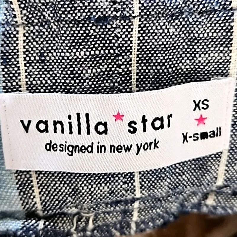 Vanilla Star Juniors XS Blue White Striped Tiered Ruffle Skort Boho Casual NWOT - Image 4