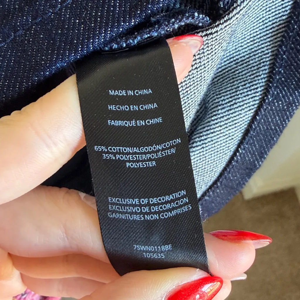 BEBE Bow Front Fitted Denim Dress in Blue - Image 9