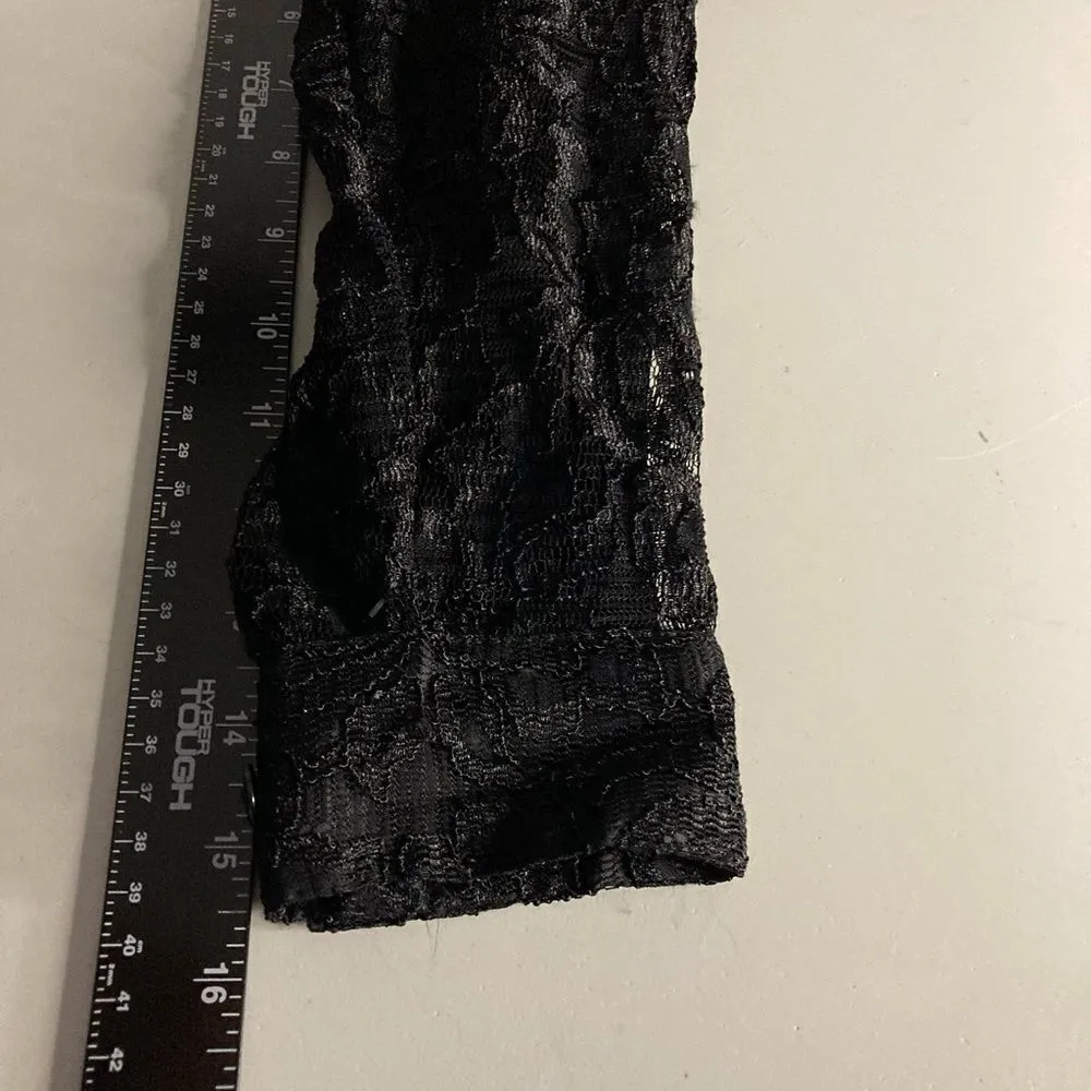 ALLISON DAILEY II, Women’s Black Lace Overlay top, Size 2X, Button Down, Lined - Image 3