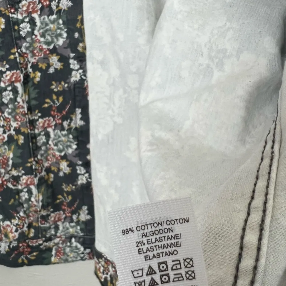 Lucky Brand The Tomboy Trucker floral jean jacket▪️size 2X - Image 10