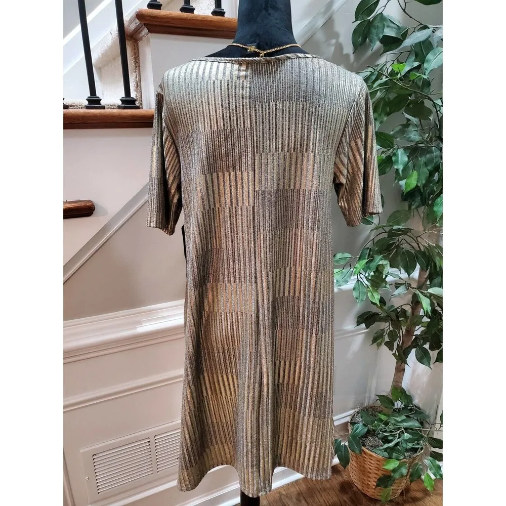 Espresso Women's Beige Polyester Round Neck Half Sleeve Knee Length Dress Size L Size L - Image 7