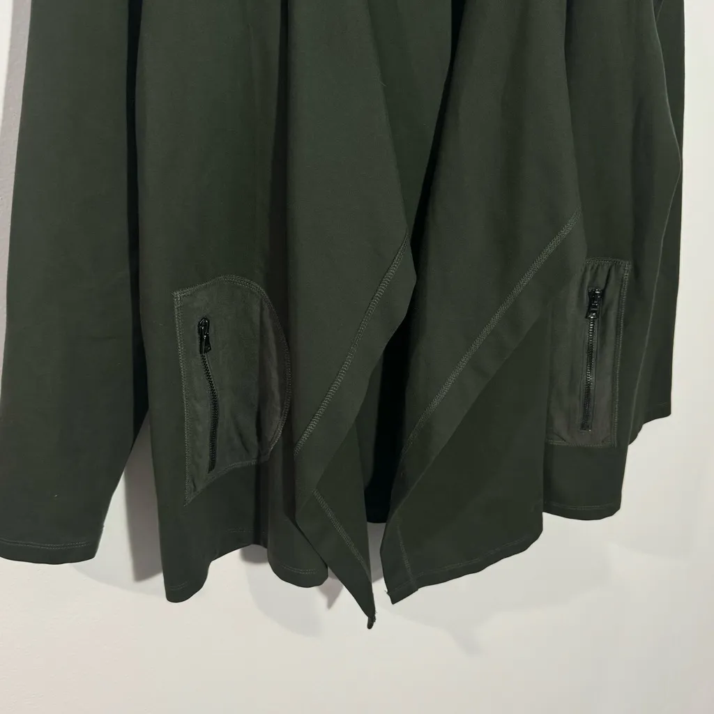 LOGO By Lori Goldstein NEW  Drape Front Hunter Green Jacket w/ Pockets Size‎ XL - Image 7