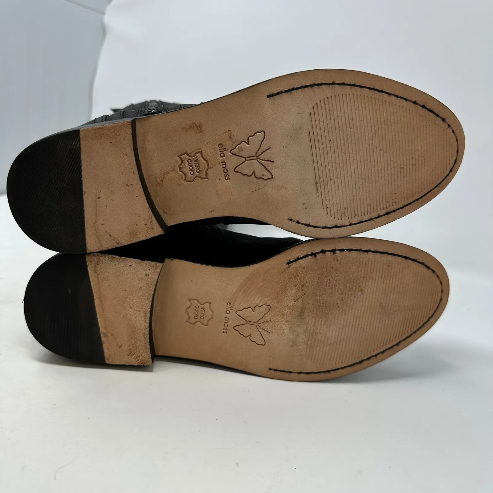 Ella Moss Rachel Tassel Knee High Leather‎ Boots Black Size 7 - Image 8