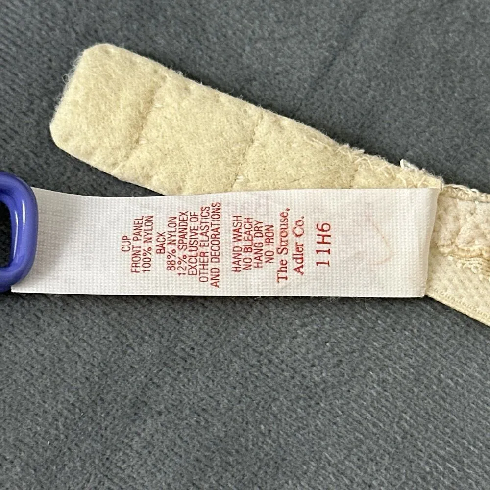 Vintage Backless by Smoothie Bra Size 34C 164 Beige Lace Satin 3 Way Convertible - Image 8