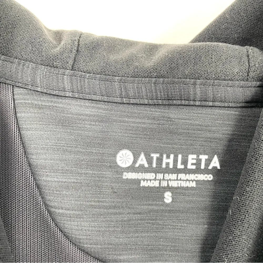 Athleta Boot Camp Hoodie Space Dye Black Cross Back Pullover - Image 5