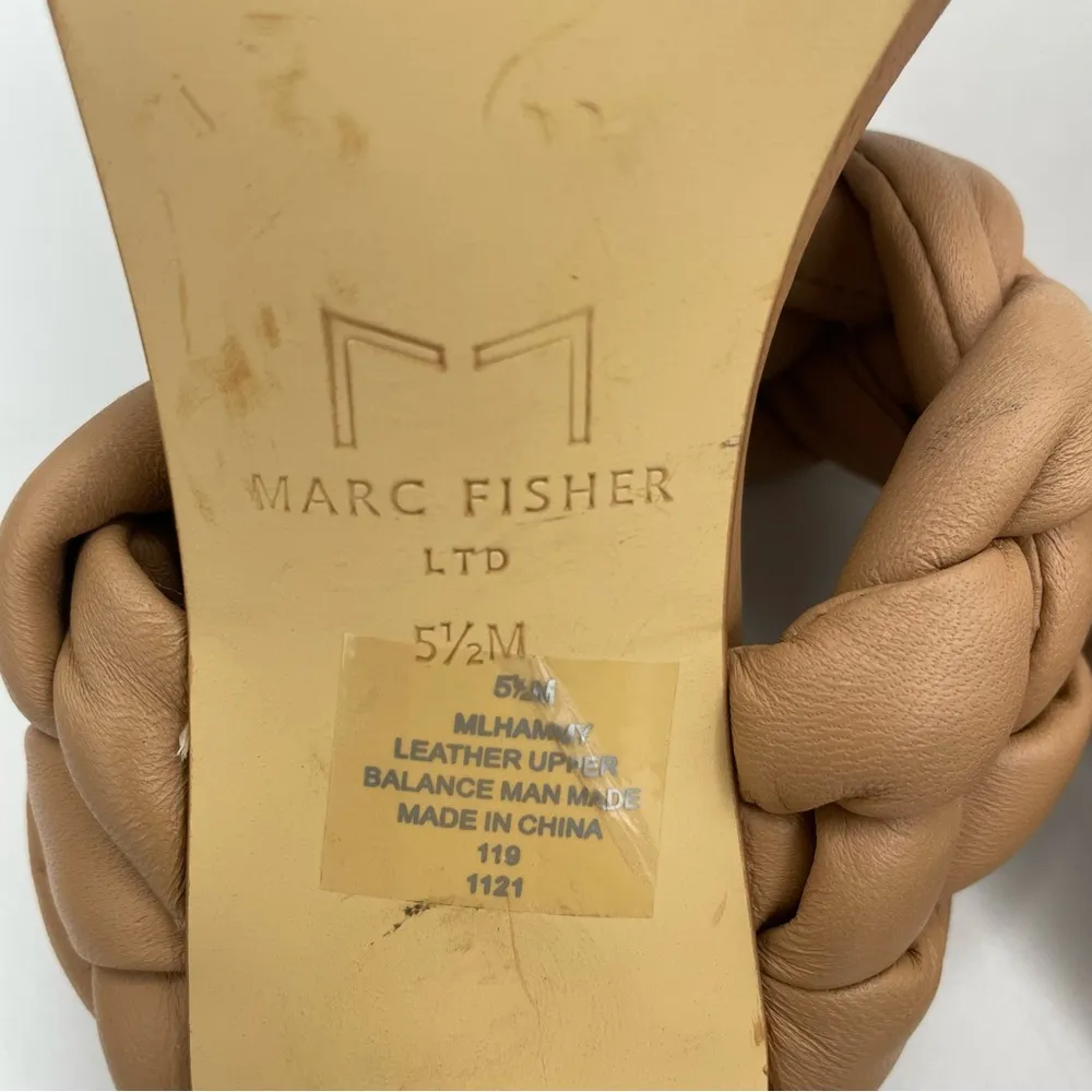 leather braided comfy heeled tan sandals women Size 5 1/2M - Image 9