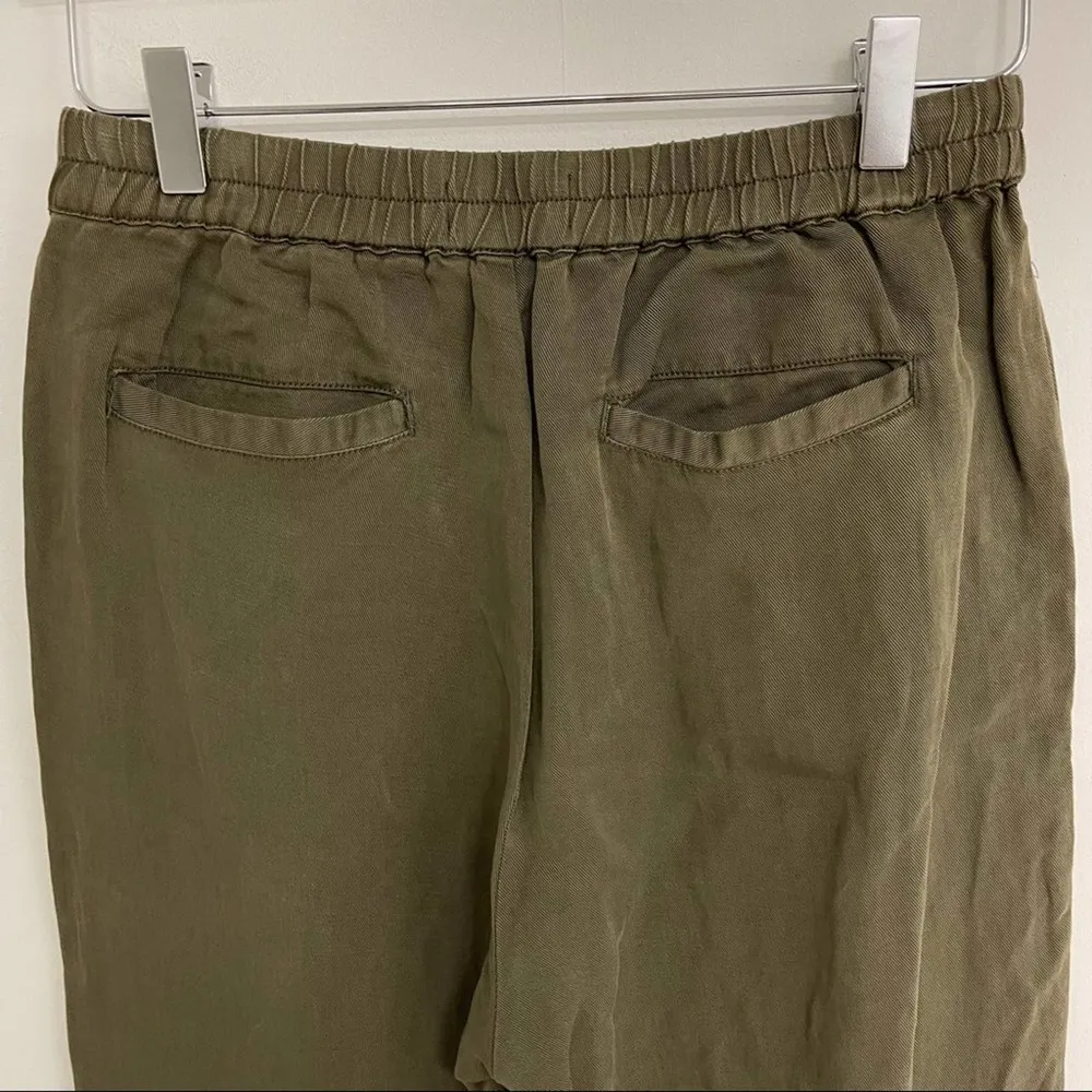 NWOT KAREN KANE Pants Army Green Stretch Waist Band Zipper Tencel Size Small - Image 8