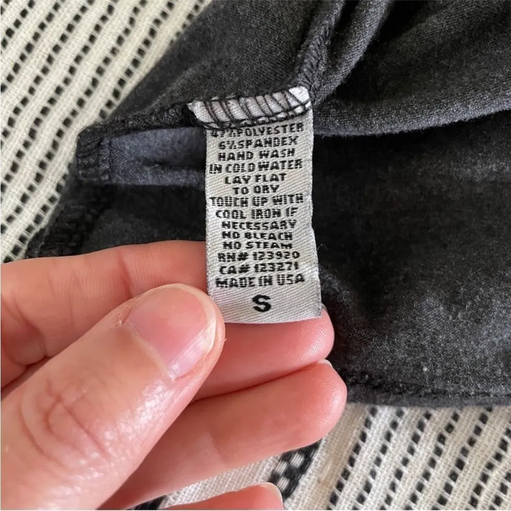 Bodycon Mock Neck Midi Dress Small Dark Gray Stretch Sleeveless‎ Minimalist Chic - Image 9